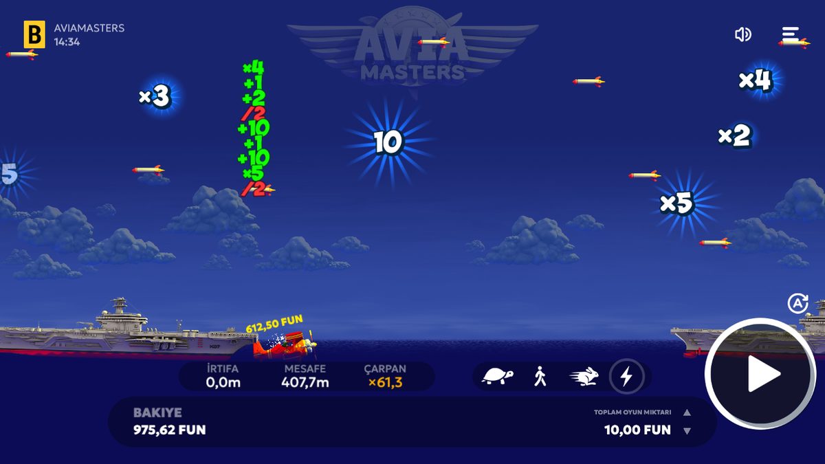 Aviamasters sayaç 61,3× iken uçak denize düştü