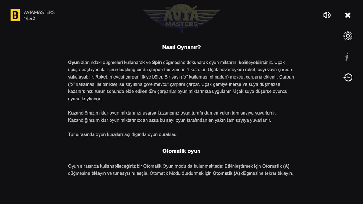 Aviamasters oyun içi kurallar: roket, sayı ve çarpan