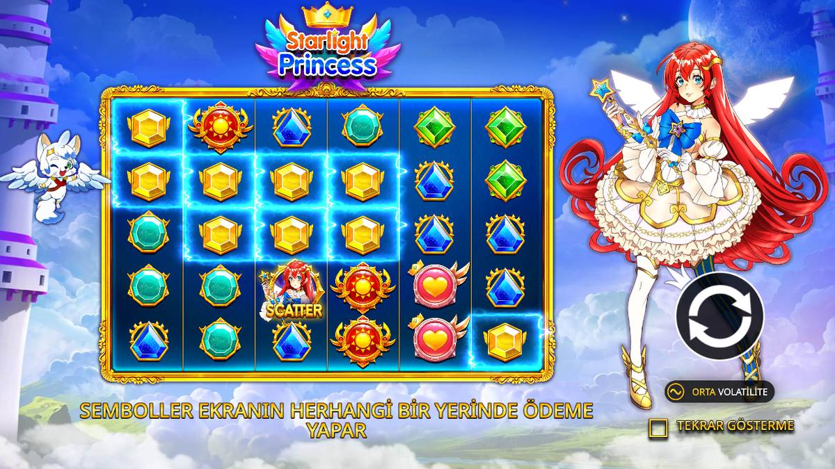 Starlight Princess açılış ekranı, volatilite göstergesi