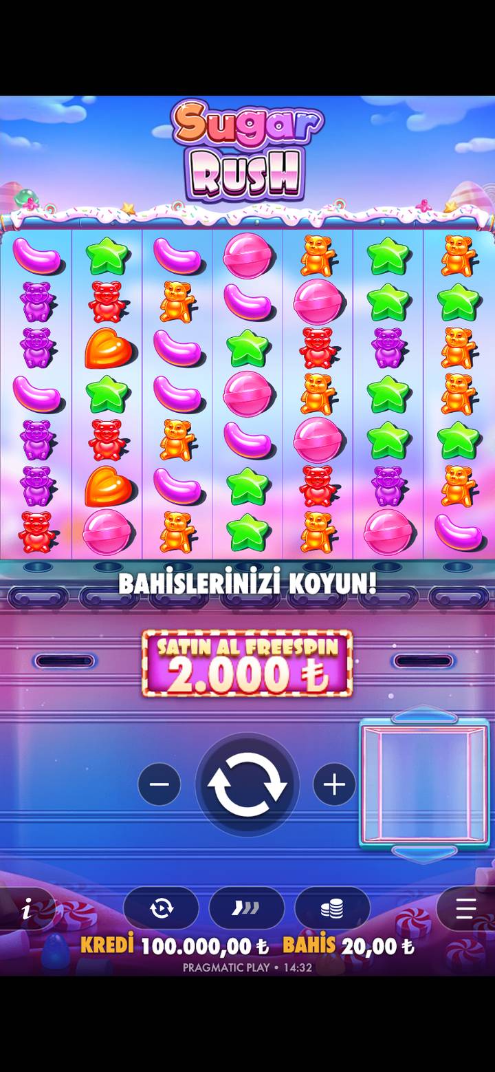 Sugar Rush mobil görünüm, 390 piksel telefon ekranı